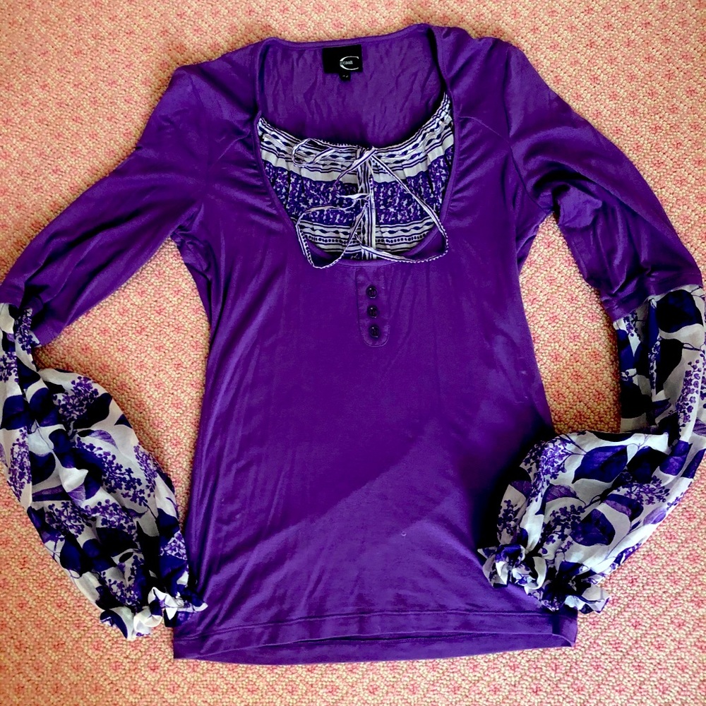 Just Cavalli purple long sleeve tshirt